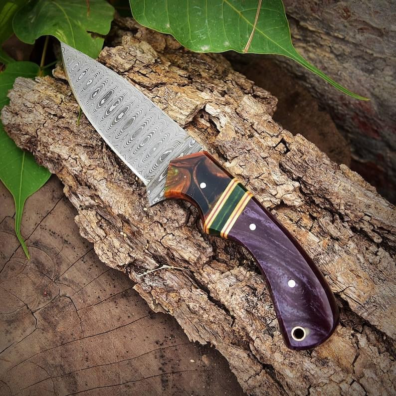 Handmade Damascus skinner knife