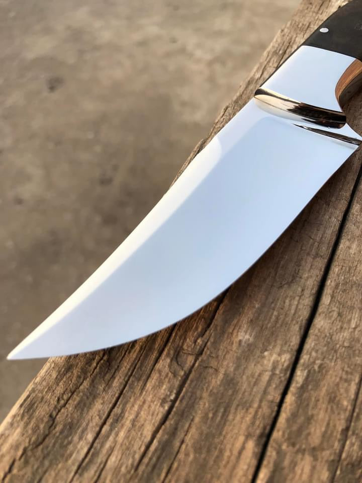 “Custom Handmade 9.5-Inch J2 Steel Hunting Knife with Steel Guard and Rosewood Handle, Includes Leather Sheath”