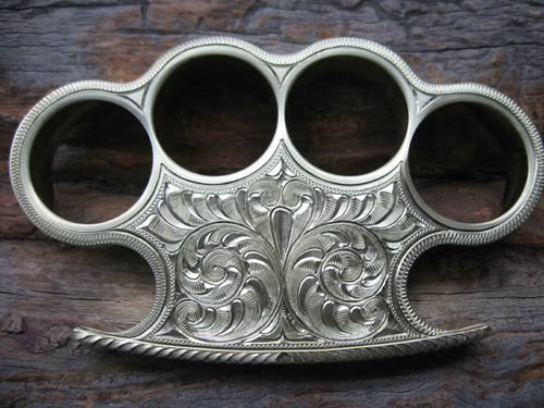 Custom engraved brass knuckle