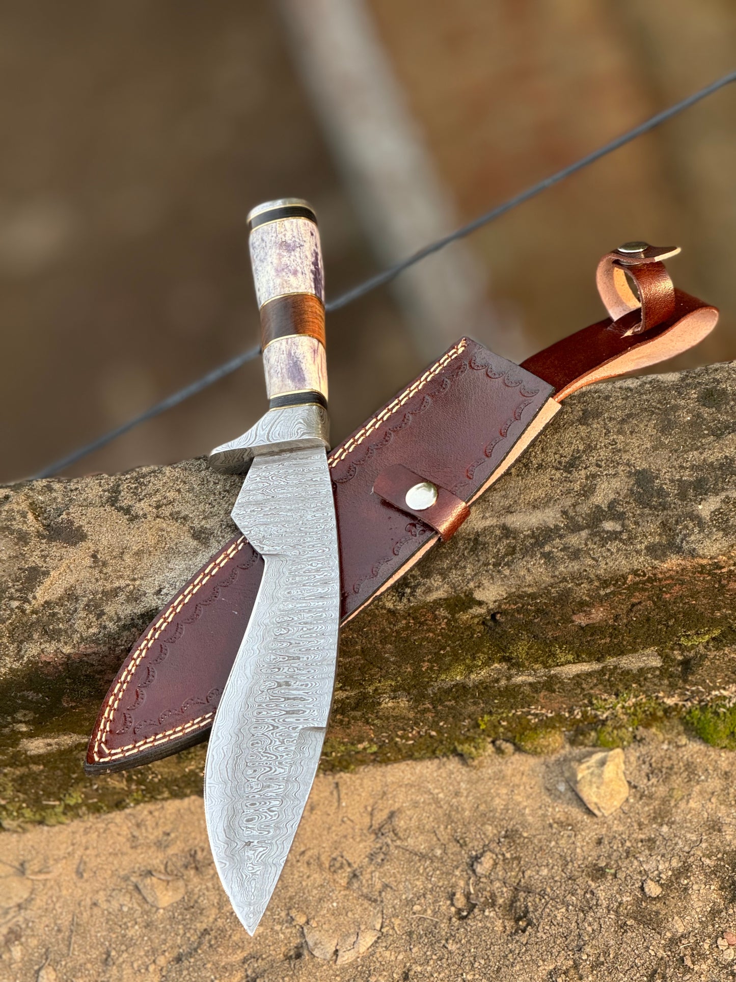 Handmade Damascus Kukri Knife with