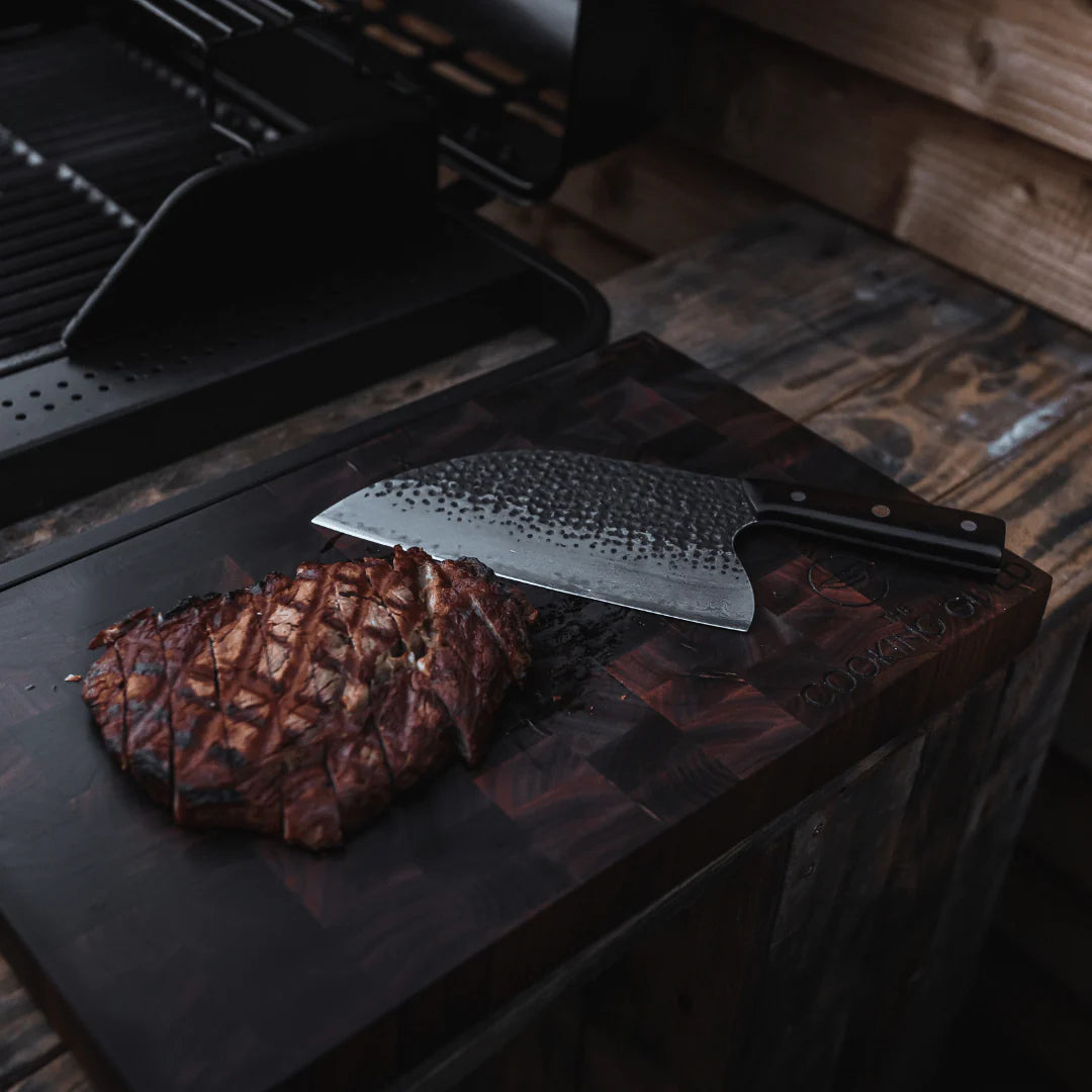 Custom handmade Damascus steel cleaver knife