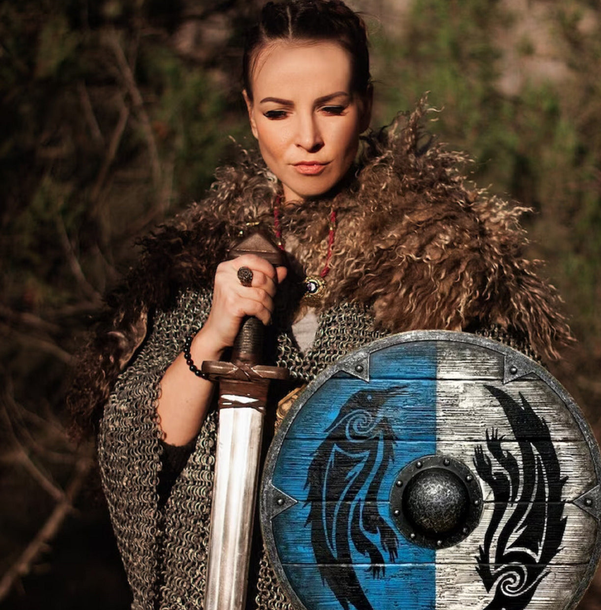 Medieval Viking Shield | Eivor Valhalla Raven Authentic Battleworn Viking Shield |  Norse Mythology Valhalla Viking Shield