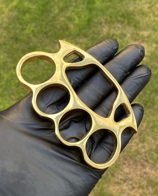 Custom Brass Knuckles – Pure Brass Self-Defense & Everyday Carry with Leather Case