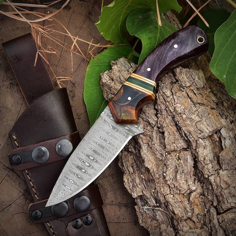 Handmade Damascus skinner knife
