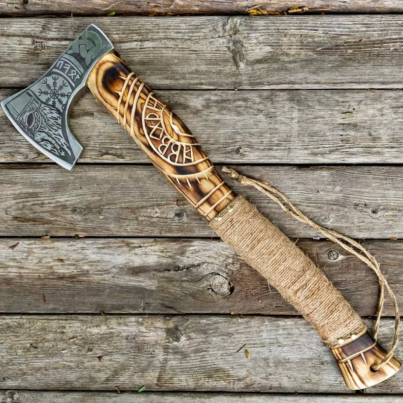 3 Viking axes set