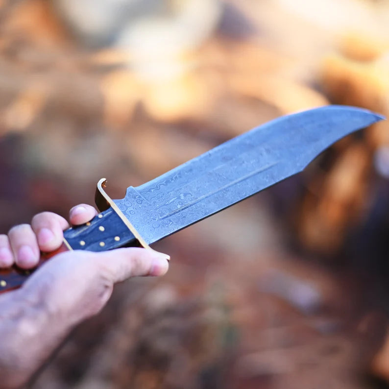 Handmade Damascus Steel Bowie Knife