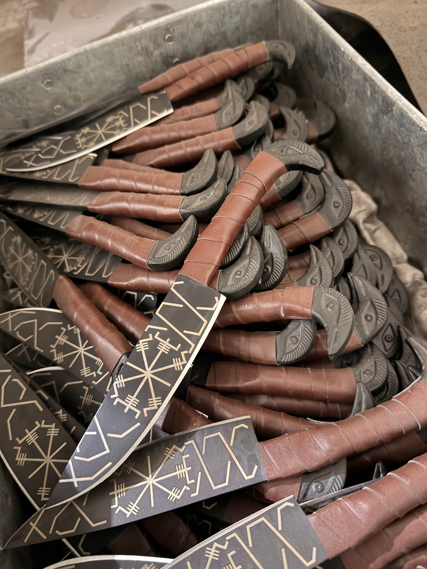 Handforged Viking Knife – 10" Steel Blade Knife with Forged Steel Handle & Leather Sheath