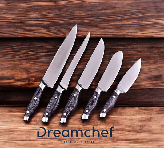 Premium J2 Steel Knife Sets – 13" Blade with Pakkawood Handle & Steel Bolster | Leather Sheath Included