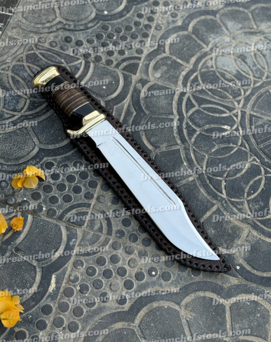 Custom Handmade Stainless Steel Crocodile Dundee Knife, Fixed Blade Knife, Bowie Knife, Hunting Knife, Camping Knife,