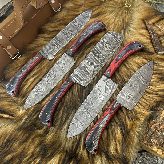 Custom Handmade Damascus Steel Kitchen Knives