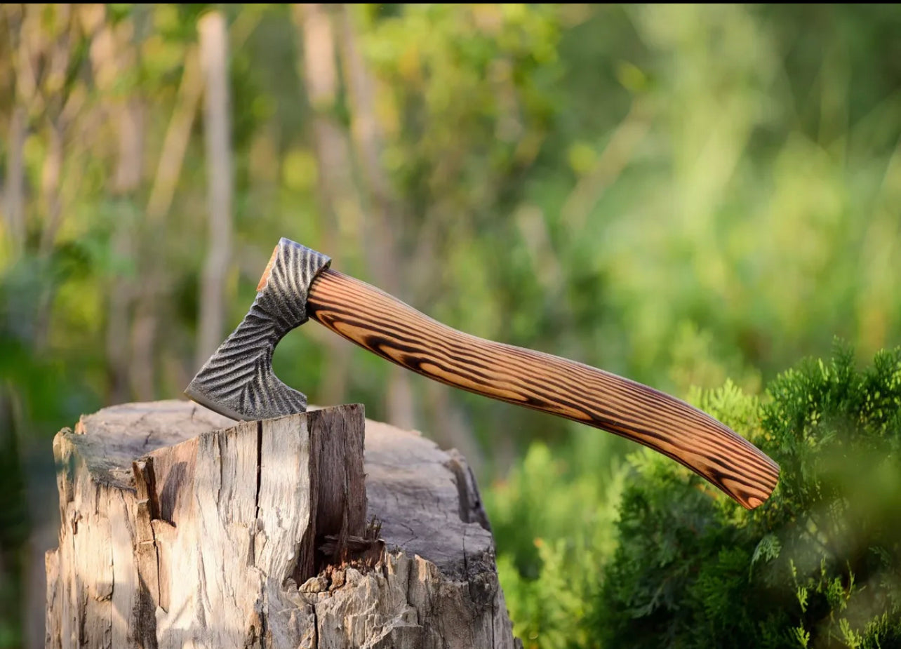 CUSTOM HANDMADE CARBON STEEL VIKING AXE, BATTLE AXE, RAGNAR AXE