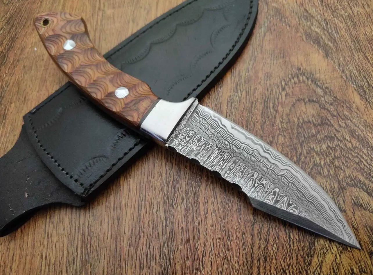 Custom Handmade Damascus Steel Bushcraft Camping Hunting Knife|Doveknife