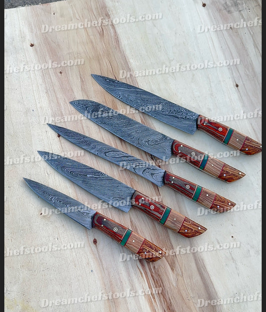 Custom handmade Damascus kitchen knife