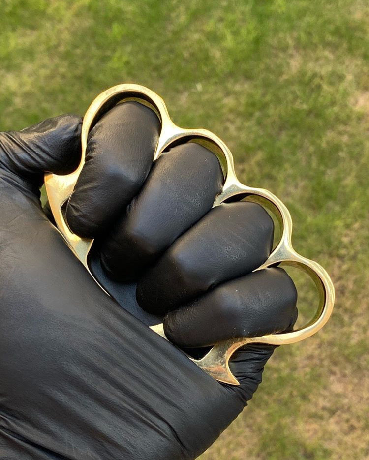 Pure brass knuckles ideal for self-defense and everyday carry