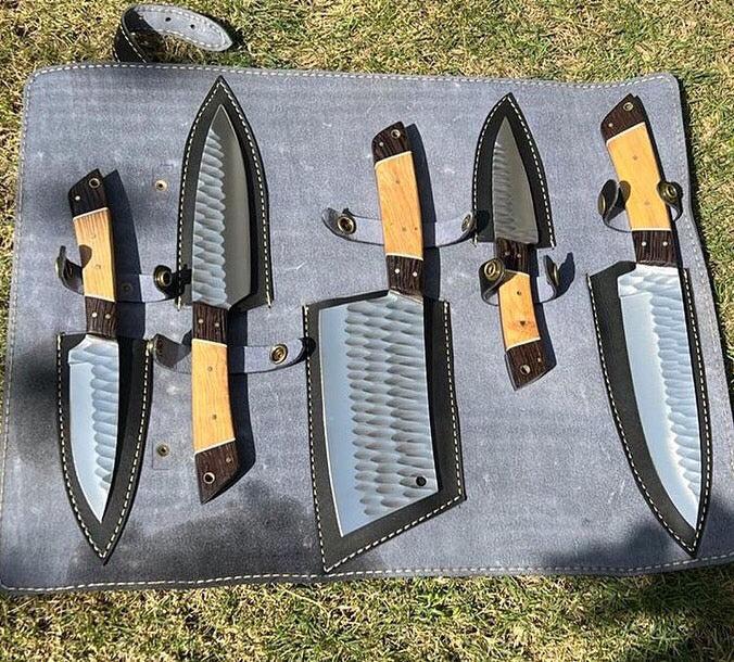 Hand Forged J2 steel Fixed Blade XL Kitchen set