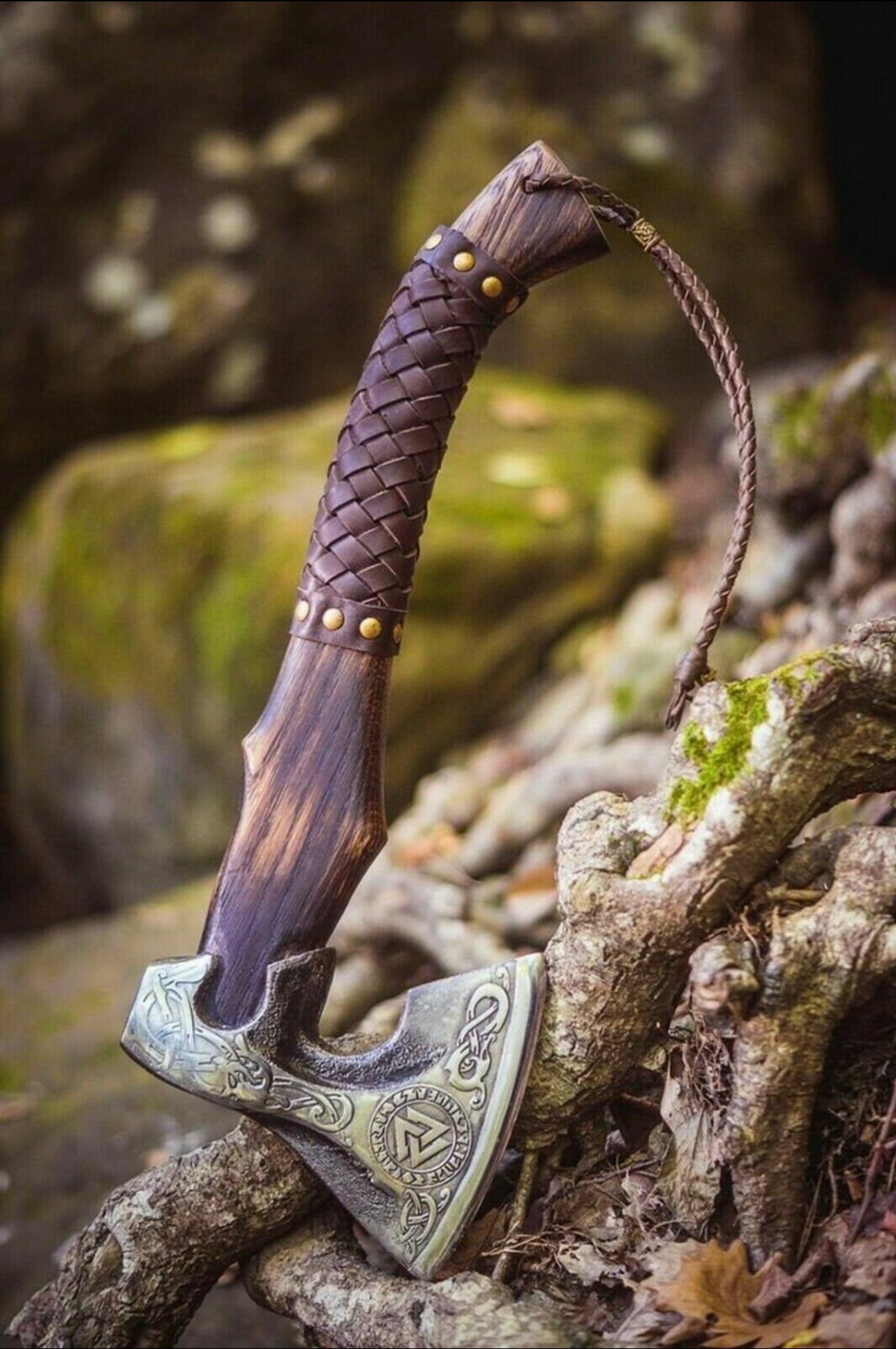 Custom Handmade Damascus Steel Tomahawk Axe Throwing Viking Hunting Axe,