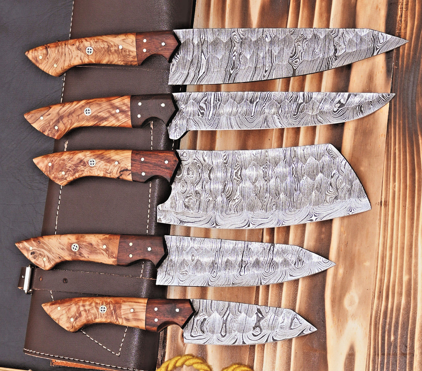 Premium Damascus Knife Kitchen Set – Handcrafted Elegance