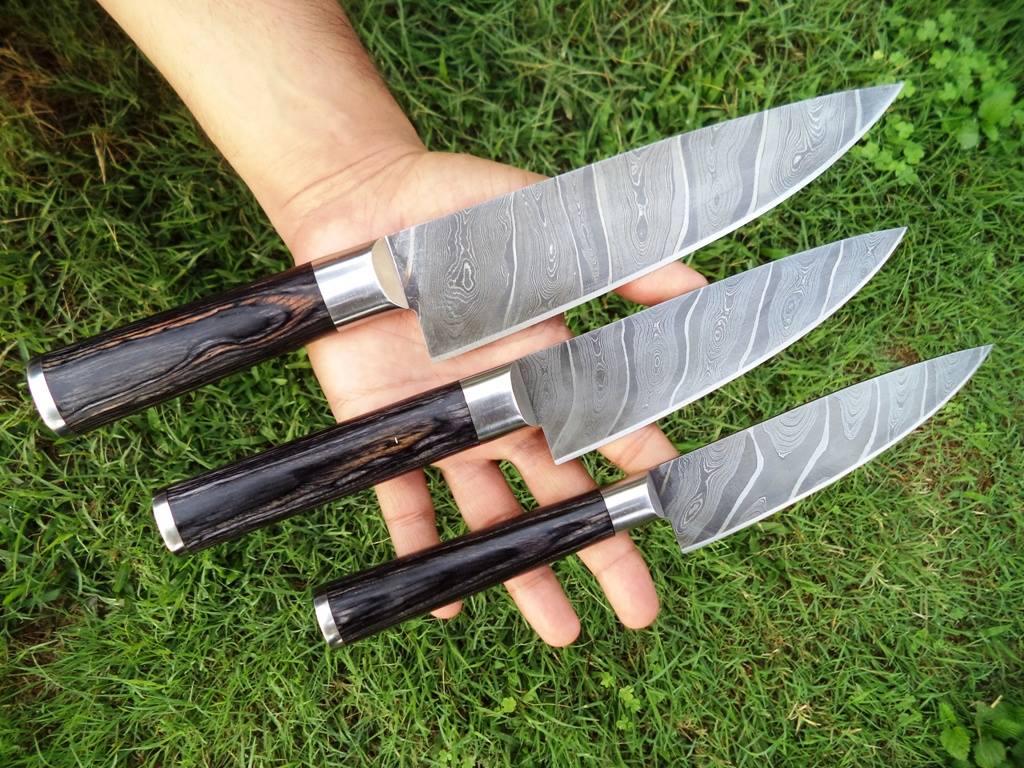 Custom Handmade Damascus Steel Chef Knife – 13” Pakka Wood Handle with Steel Bolster & Leather Sheath | Best Japanese Cutlery Set