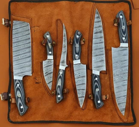 DAMASCUS STEEL KITCHEN KNIVES SET