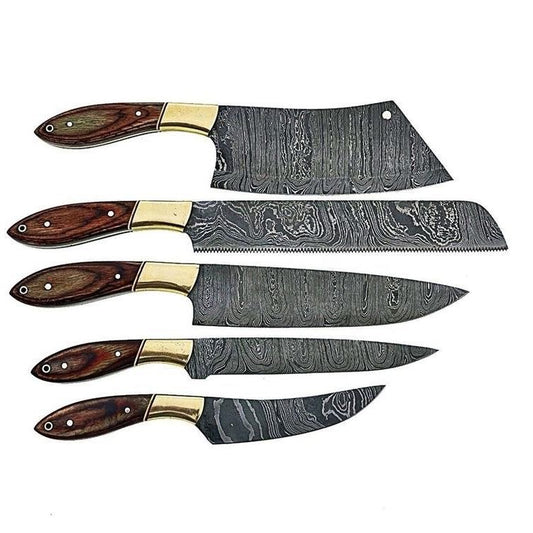 DAMASCUS STEEL KITCHEN KNIVES SET