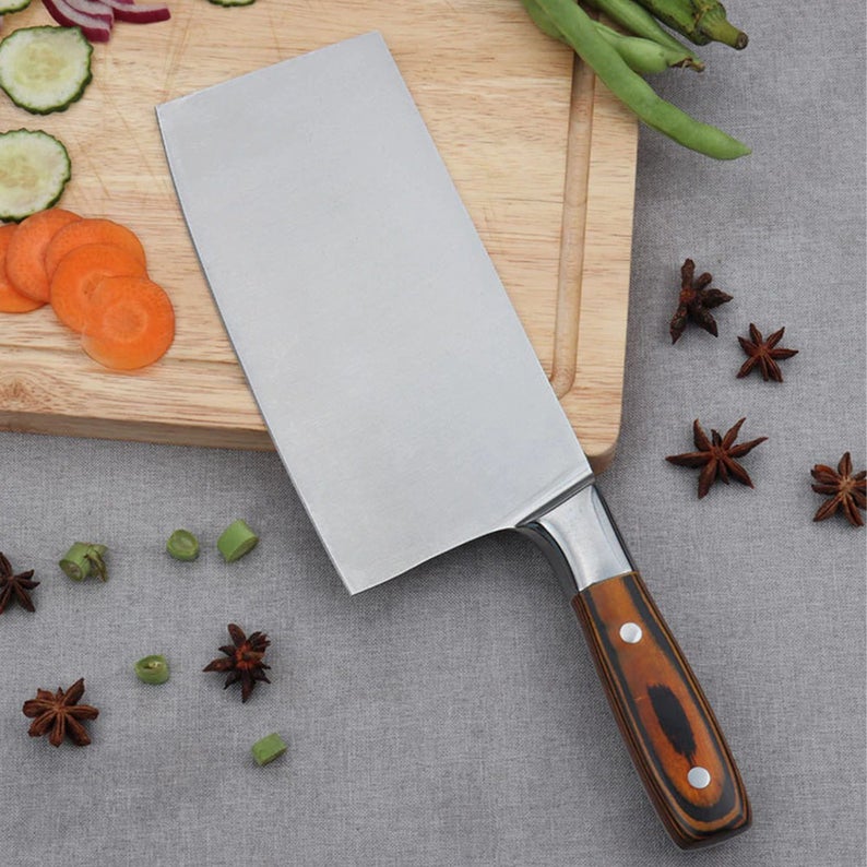 Heavy Gauge Cleaver / Kitchen Knife - 1095 steel cleaver designed for heavy-duty tasks, including meat cutting