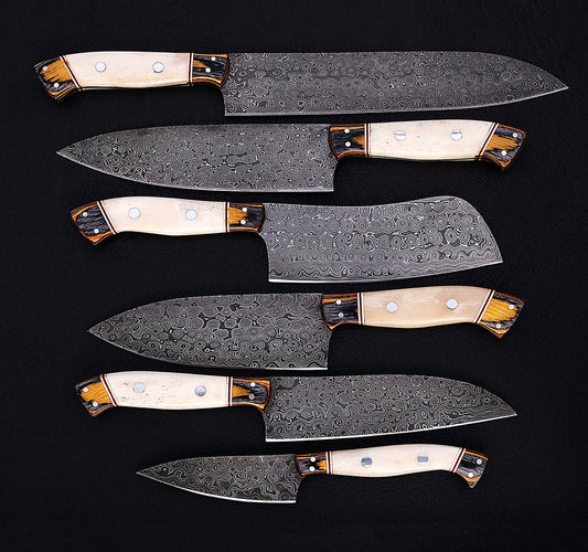RAINDROP DAMASCUS KITCHEN CHEF KNIVES SET
