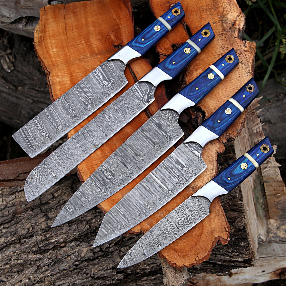 CUSTOM HANDMADE DAMASCUS CHEF SET