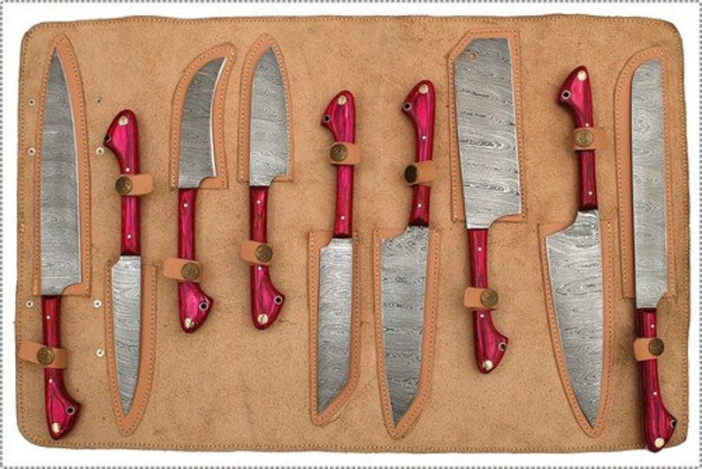 DAMASCUS KITCHEN CHEF KNIVES SET