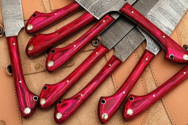 DAMASCUS KITCHEN CHEF KNIVES SET