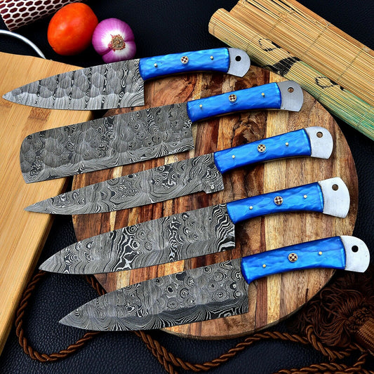 DAMASCUS KITCHEN CHEF KNIVES SET