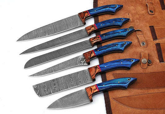 DAMASCUS KITCHEN CHEF KNIVES SET