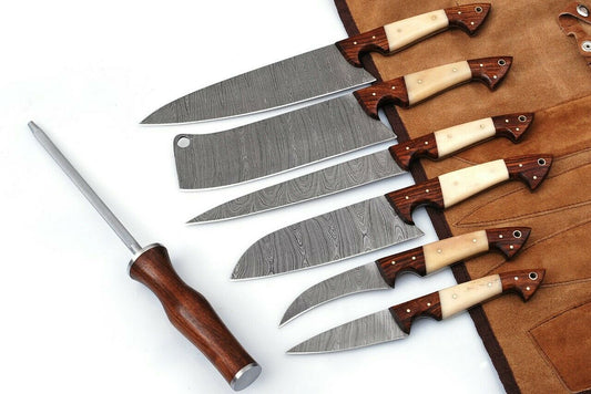 DAMASCUS KITCHEN CHEF KNIVES SET