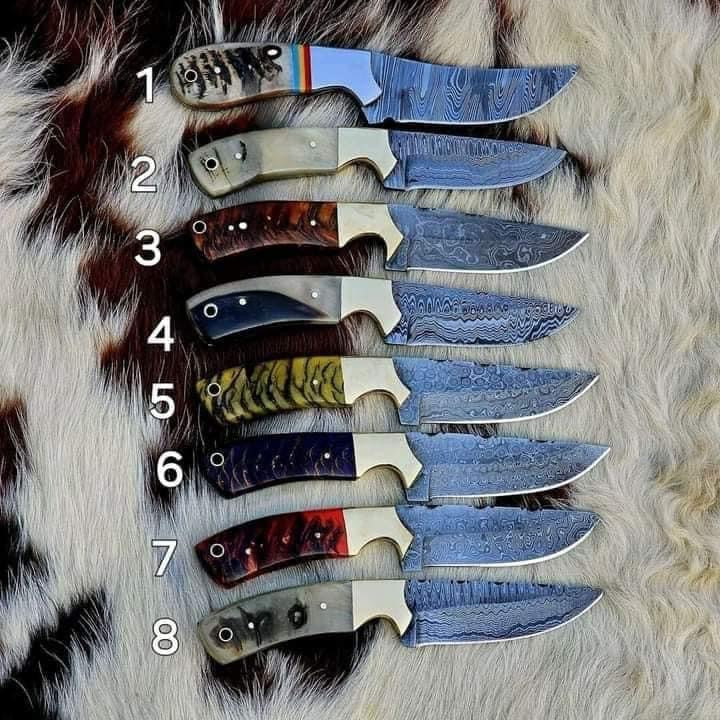 Premium Ranch Cowboy Knives – Hand Forged Damascus & Rasp Blades with Leather Sheaths