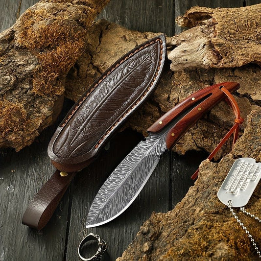 Handmade Damascus steel hunting knife