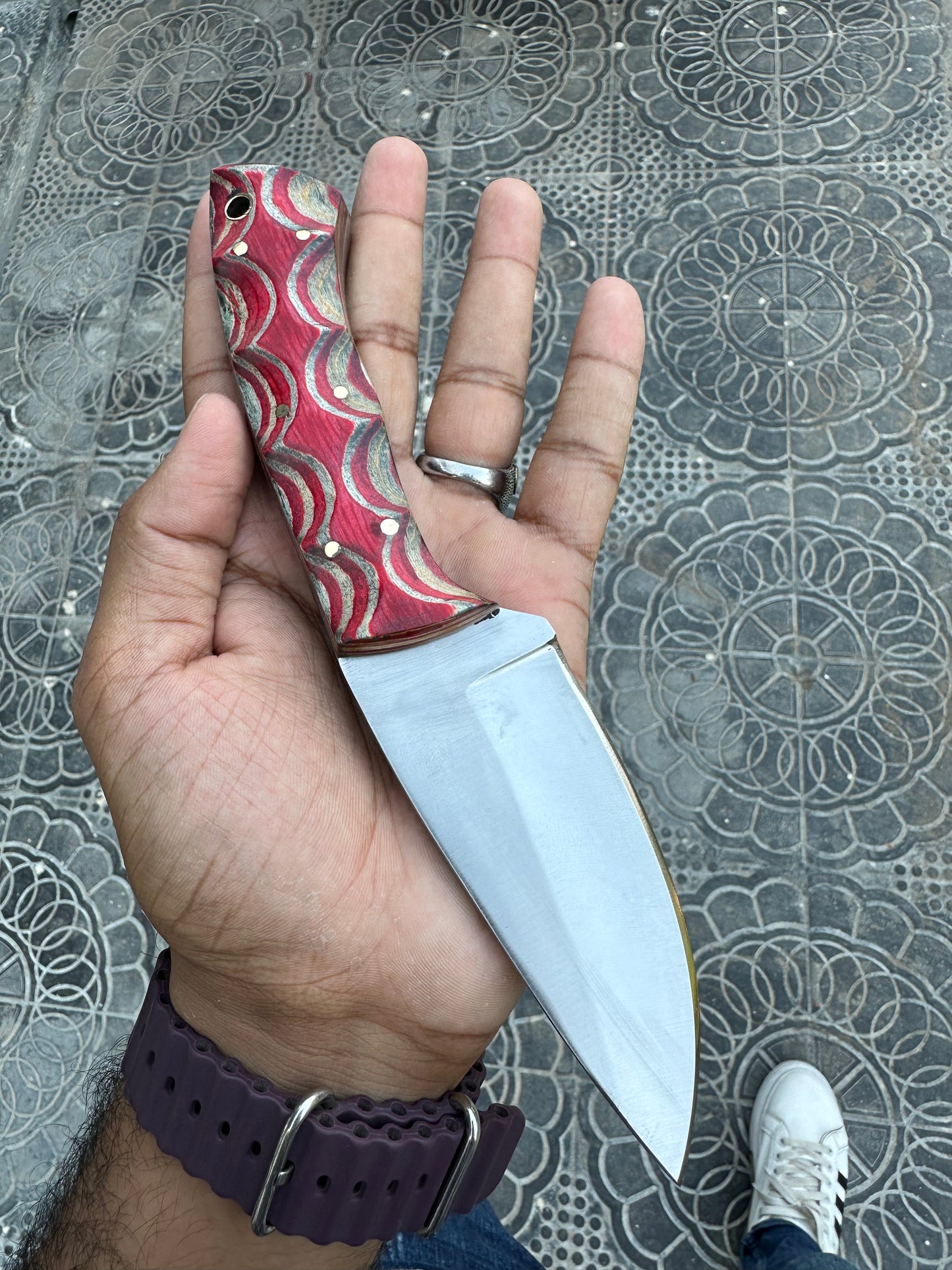 Custom handmade d2 steel hunting knife