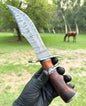 Custom handmade Damascus steel hunting Bowie knife