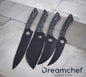 High Quality Knife Set – 13” Handmade J2 Steel Chef Knife with Pakkawood Handle, Steel Bolster & Leather Sheath