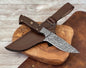 Damascus Bushcraft Knife - Hunting, Camping, Survival, Collectors Knife. Groomsmen Knife, Unique Gift for Him, EDC, Hiking, Boyfriend gift