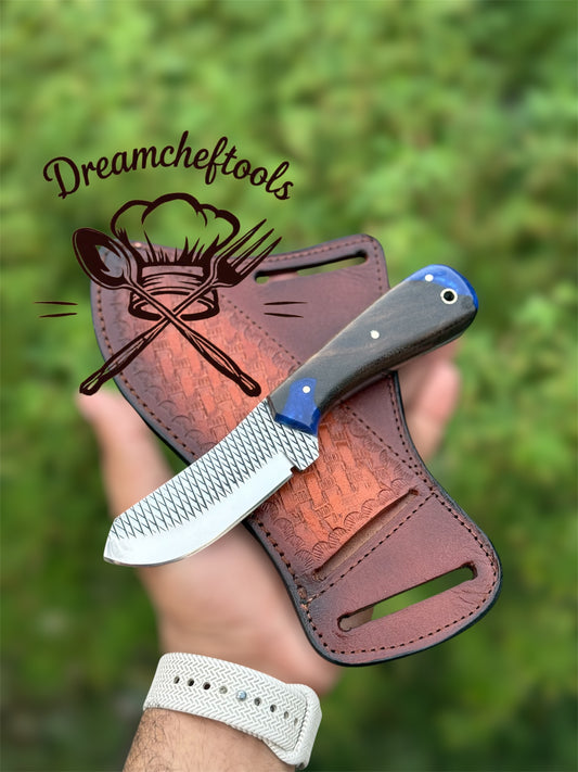 Cowboy Knife Sheaths – 8" Handmade Rasp Tool Steel Knife with Resin Handle & Leather Sheath