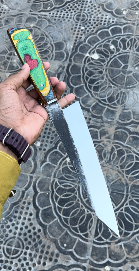 Custom handmade j2 steel chef knife