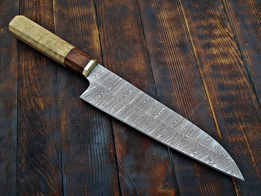 Custom handmade Damascus chef knife