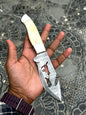 Custom handmade Damascus steel hunting knife