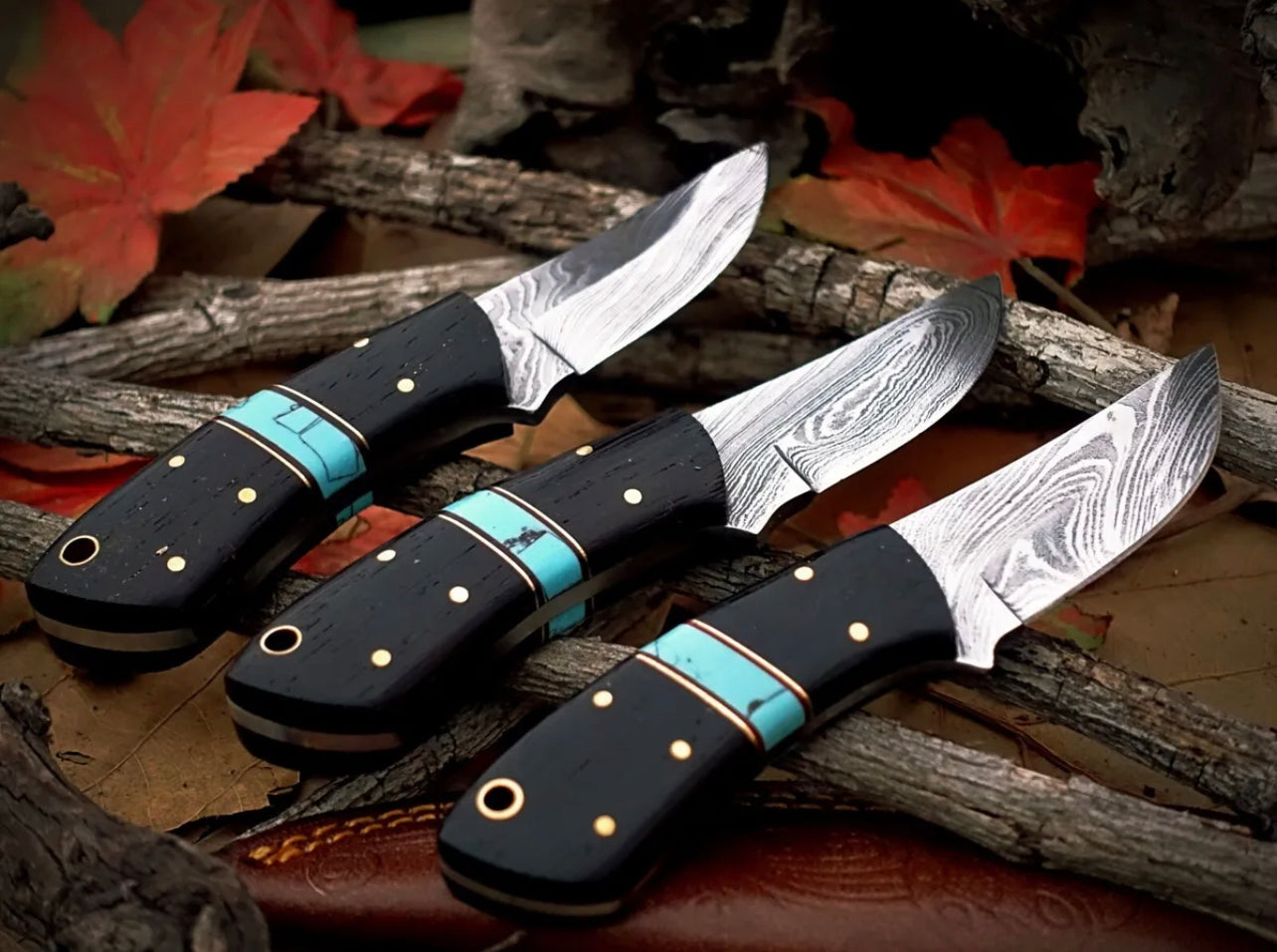 Hand Forged Damascus Steel Hunting Mini Fixed Blade Knife