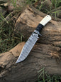 Custom handmade Damascus steel hunting knife