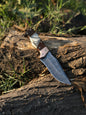 Custom handmade Damascus steel hunting knife