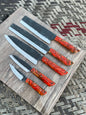 J2 steel handmade kitchen chef knives set