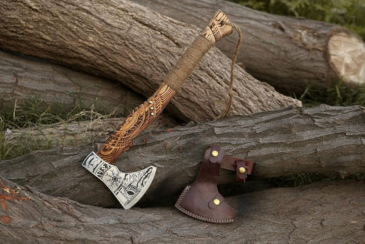 Handmade Viking Axe Hatchet, Hand Forged Wood Splitting Axe