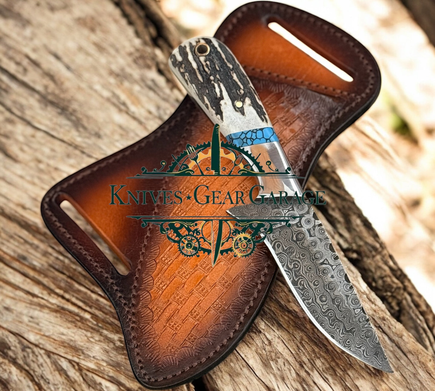 Dallas Cowboys 1994 Knife – Handmade Damascus Blade with Turquoise Accents