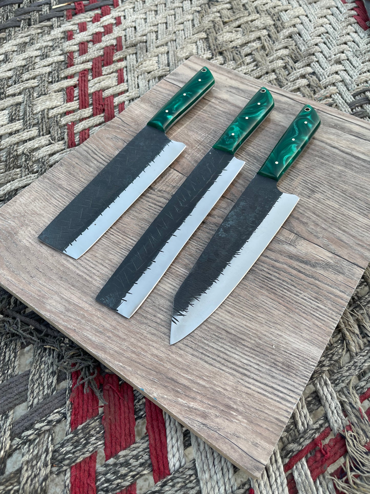 J2 steel hand forge kitchen chef knives set