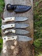 Damascus steel handmade camping/skinning/hunting knife